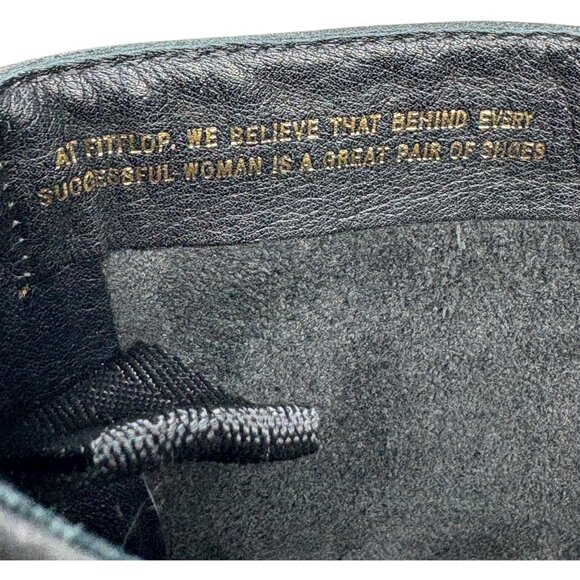 Fitflop Dueboot Black Pebbled Nubuck Leather Mid Calf Moto Boot - Picture 2 of 13